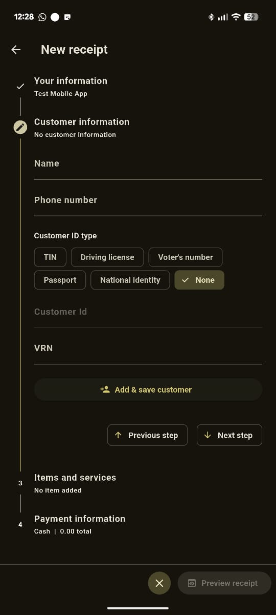Customer Information Form
